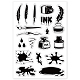 GLOBLELAND Ink Bottle and Pen Clear Stamps for DIY Scrapbooking Ink Stains Silicone Clear Stamp Seals for Cards Making Photo Album Journal Home Decoration DIY-WH0167-57-0543-8
