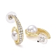 Spiral with Imitation Pearl Beads Stud Earrings EJEW-C006-03-3