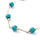 Round Synthetic Turquoise(Dyed) Beaded Bracelets BJEW-JB05274-01-2