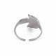 304 anillo de puño de hoja de acero inoxidable RJEW-N038-041P-2