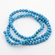Dyed Synthetic Turquoise Round Bead Strands G-M222-4mm-01A-2