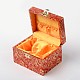 Rectángulo chinoiserie regalo embalaje cajas de joyas de madera OBOX-F002-18B-01-2