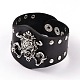 Punk Rock Skull Studded Leather Cord Bracelets BJEW-D351-06-1