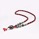 Buddhist Jewelry Natural Tibetan Agate Beaded Necklaces NJEW-F131-24-2