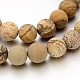 Frosted Round Natural Picture Jasper Bead Strands G-J276-61-8mm-1