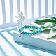 Bracelet extensible perlé rond turquoise synthétique avec goutte charm pour femme BJEW-JB07584-4