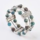 Natural Gemstone Wrap Bracelets BJEW-JB03647-3