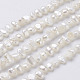 Fili di perle di perle d'acqua dolce coltivate naturali, perle barocche di perle keshi, due lati lucido, bianco floreale, 5~7x4~5x3~4mm, Foro: 0.3 mm, circa 76~80pcs/filo, 14 pollice