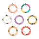7 stücke 7 farbe acryl gebogen rohr & plastik bösen blick perlen stretch armbänder set BJEW-JB08962-1