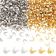 Benecreat 300 pz punte di perline a crimpare conchiglia placcata oro 18k 6 stili punte di perline in ottone punte di perline color platino coperchio annodato patta aperta in metallo punte di perline pieghevoli per creazione di gioielli artigianali fai da te KK-BC0010-01-1