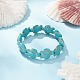 Bracelet extensible en perles de tortue turquoise synthétique teinte pour enfants BJEW-JB09389-02-3