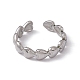 304 anello per polsino aperto a cuore in acciaio inossidabile da donna RJEW-C045-18P-2