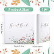 紙の結婚式のゲストブックのメモ帳  結婚式の装飾のため  花の長方形  ホワイト  215x213x15.5mm AJEW-WH0348-156-2