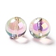 Perles acryliques irisées arc-en-ciel à placage uv bicolore TACR-D010-03A-06-3