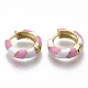 Brass Huggie Hoop Earrings EJEW-S209-04E-3