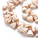 Naturales keshi abalorios de perlas hebras PEAR-S021-033A-6