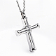 Collar con colgante de cruz religiosa de acero inoxidable QH8600-2-1