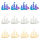 Unicraftale 12 Uds. 3 colores 201 colgantes de arcoíris con forma de barco de acero inoxidable STAS-UN0045-13-1