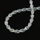 Faceted Rice Imitation Jade Glass Beads Strands GLAA-Q046-02B-2