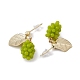 Boucles d'oreilles pendantes en forme de raisin en résine avec 925 épingle en argent sterling EJEW-E266-01LG-2