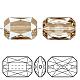 Austrian Crystal Faceted Emerald Cut Beads 5515-18x12.5-001GSHA-U-2