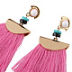 Trendy Women's Sector Tassel Dangle Earrings EJEW-N0020-018B-4