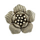 Alliage de style tibétain 3 d Pendentif fleur supports d'émail TIBEP-29-AS-NR-1