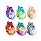 Electroplate K9 Glass Heart Figurines GLAA-B016-02-1