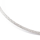 304 ステンレス鋼の花模様のワイヤーネックレスの作成  硬いネックレス  ミニマリストチョーカー  袖口の襟  ステンレス鋼色  0.36cm  内径：5-1/2インチ（14cm） STAS-B036-05P-3