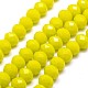 1 Strang undurchsichtige durchgehende gelbe Farbe facettierte Kristallglas-Rondell-Perlenstränge X-EGLA-F049A-06-1