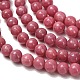Природные родонит бисер нитей&nbsp;G-F820-K05-4mm-4