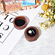 Fingerinspire runde Holz-Ringbox für Paare mit schwarzem Samt innen OBOX-WH0001-05-5