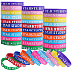 Gorgecraft 40 pièces 10 couleurs mot étoile étudiant cordon en silicone bracelets ensemble bracelet BJEW-GF0001-13-1
