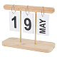 Calendario de escritorio perpetuo con tapa de madera DJEW-WH0039-83A-1