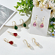 ANATTASOUL 4 Pairs 4 Colors Glass Teardrop Dangle Earrings EJEW-AN0003-95-7