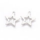 Original Color Five-Pointed Star 201 Stainless Steel Pendants X-STAS-G029-6-1
