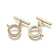 Brass Micro Pave Clear Cubic Zirconia Toggle Clasps X-KK-T063-016A-NF-2
