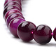天然石タイガーアイビーズ連売り  染め  ラウンド  赤ミディアム紫  12mm  穴：1mm  約34個/連  15.7インチ G-S259-03D-12mm-3