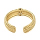 Rack Plating Real 18K Gold Plated Brass Oval Open Cuff Rings RJEW-B048-01G-3