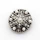 Antique Silver Zinc Alloy Rhinestone Flat Round Jewelry Snap Buttons SNAP-L002-04-NR-1