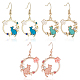 ANATTASOUL 3 Pairs 3 Colors Resin Flower & Enamel Cat & Rhinestone Star Dangle Earrings EJEW-AN0001-88-1