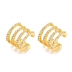 Rack Plating Brass with Clear Cubic Zirconia Multi Lines Cuff Earrings EJEW-A028-59G-1