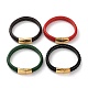 Bracelet cordon en cuir tressé de couleurs mélangées BJEW-M302-01G-1