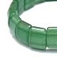 Braccialetto elasticizzato con perline rettangolo di avventurina verde naturale BJEW-E379-01H-3