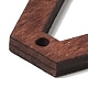 スプレー塗装された木製の大きなペンダント  ウォールナットウッド調菱形チャーム  ココナッツブラウン  56x36x3.5mm  穴：2.5mm WOOD-H101-03-3