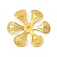 真鍮製ビーズキャップ  鉄のパーツと  エッチングされた金属装飾  花  ゴールドカラー  35.5x39x3mm  穴：3mm KKC-A001-07G-1