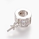 Laiton micro pavé zircon cubique tasse perle cheville bails broches pendentifs ZIRC-F089-11P-2