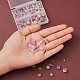 4 fili di perle di vetro crackle stile placca GLAA-YW0001-25-8