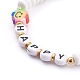 Bracelets extensibles en perles d'argile polymère pour la Saint-Valentin BJEW-JB05944-2