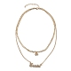 Alloy Double Layered Necklaces NJEW-B0002-07G-4